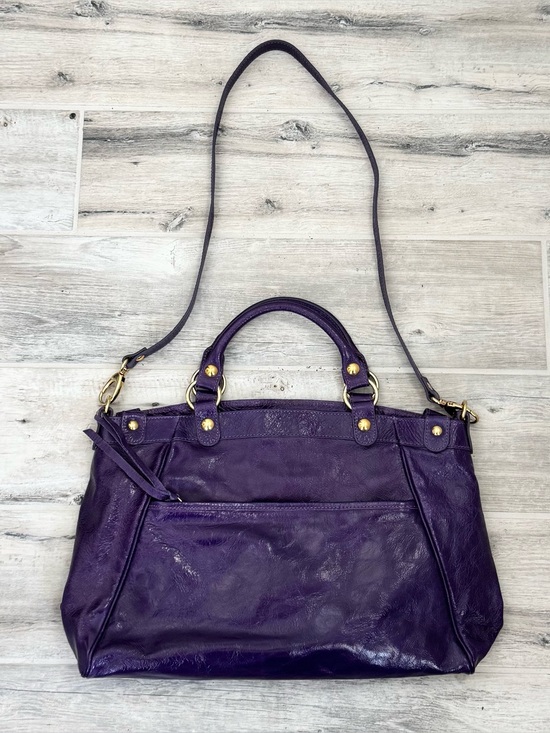 Maurizio Taiuti Handbags - Maurizio Taiuti Genuine Leather Purple Satchel Crossbody Bag